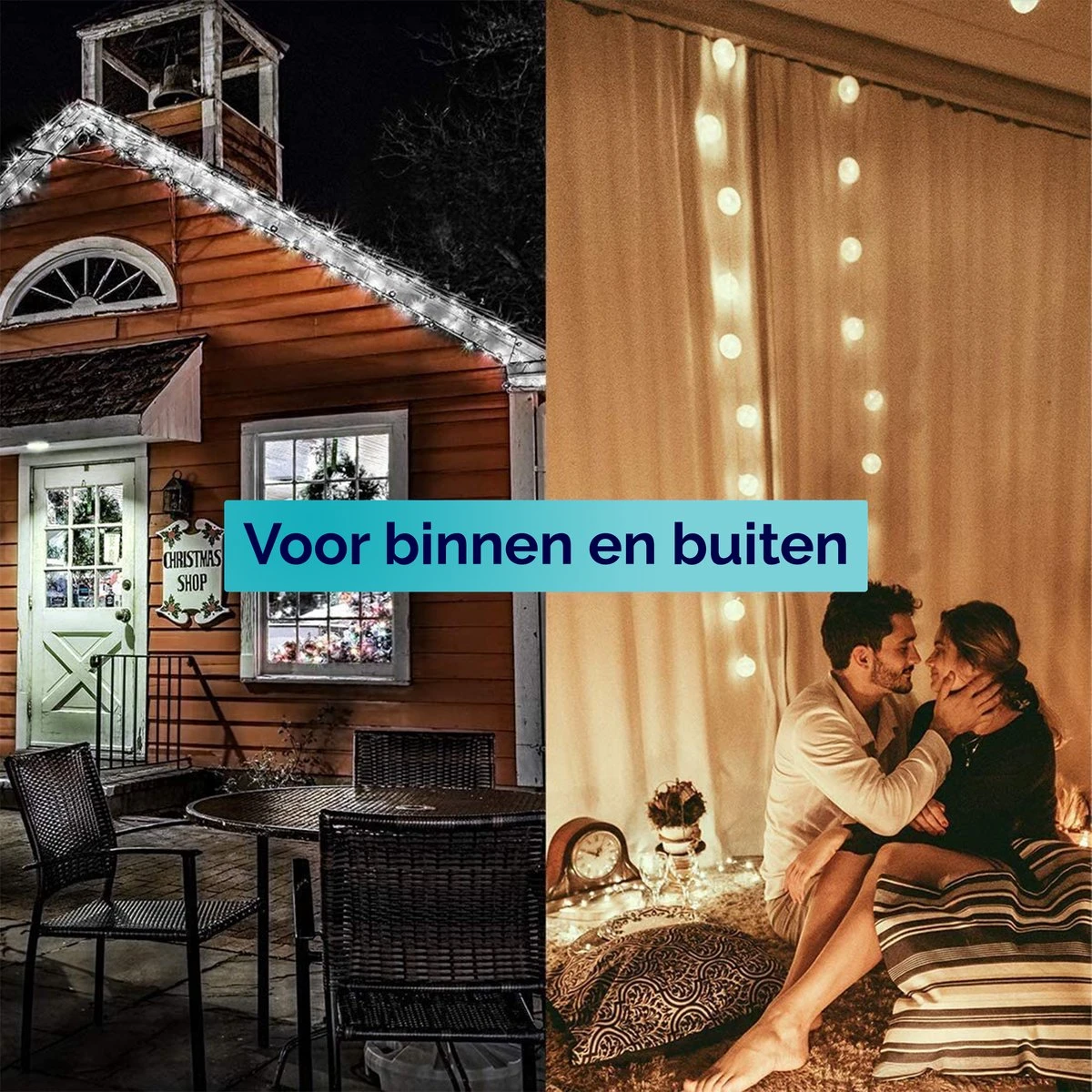 Groovy Light Solar Tuinverlichting Op Zonne-Energie En Netstroom Met 20 LED's - Kerstverlichting Buiten – 3+2m - ø5cm - Afbeelding 8