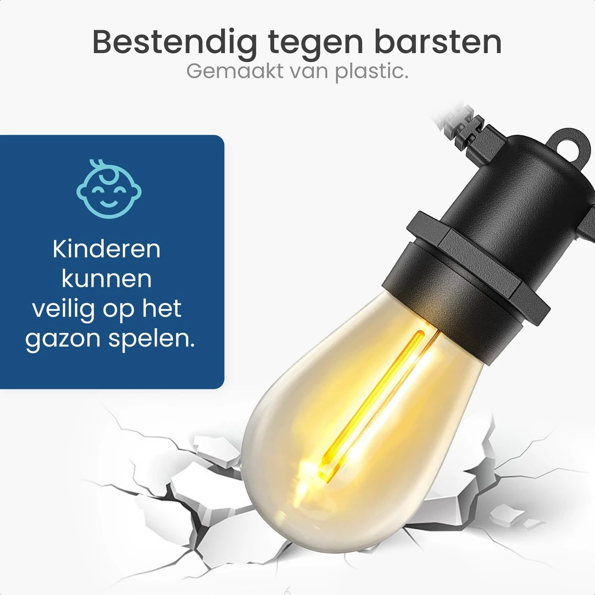 Gologi Lichtsnoer Buiten En Binnen - Lichtslinger 15M - Tuinverlichting LED - Warme Sfeerverlichting 2700K - Smart Verlichting - Koppelbaar Tot 30M - Afbeelding 9