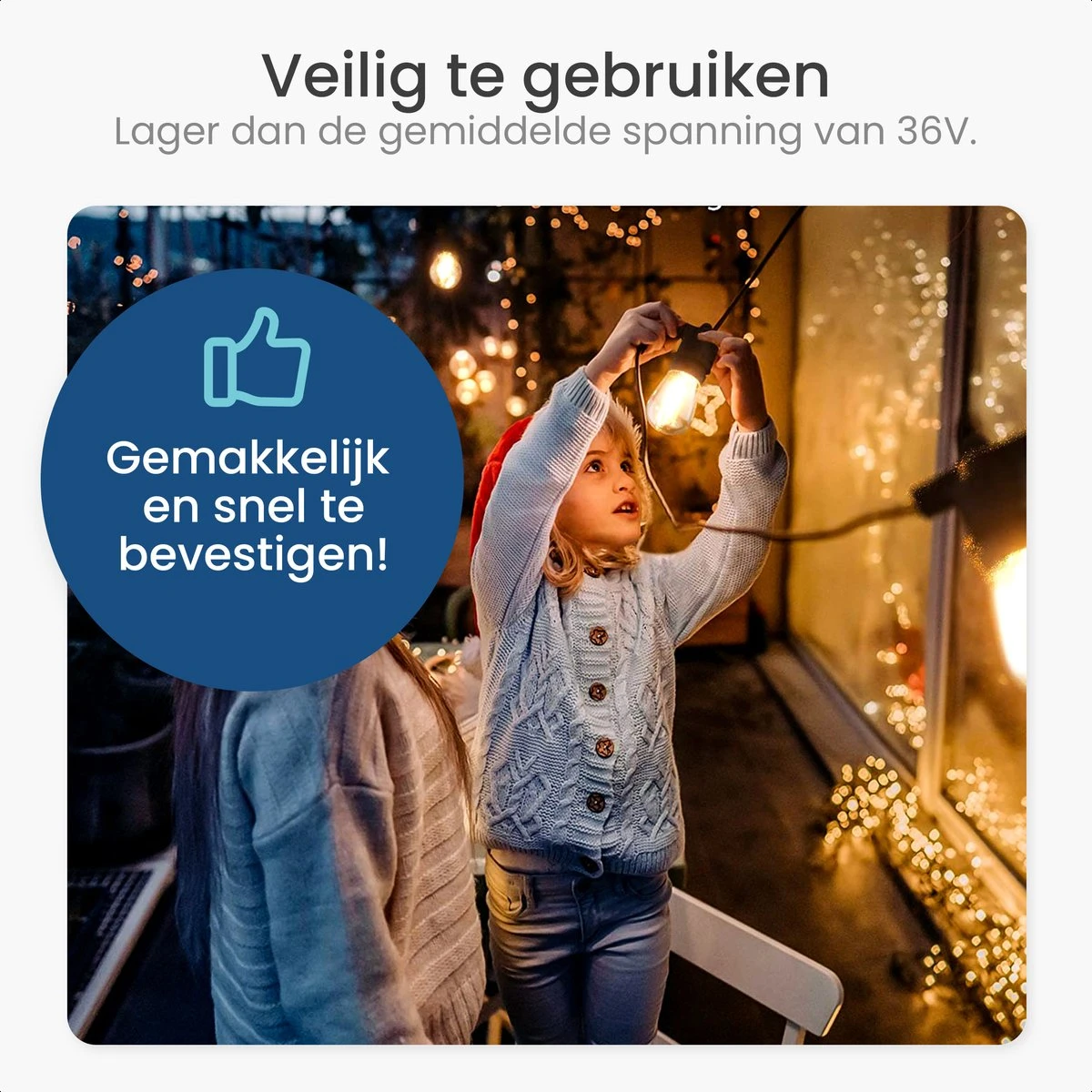 Gologi Lichtsnoer Buiten En Binnen - Lichtslinger 15M - Tuinverlichting LED - Warme Sfeerverlichting 2700K - Smart Verlichting - Koppelbaar Tot 30M - Afbeelding 10