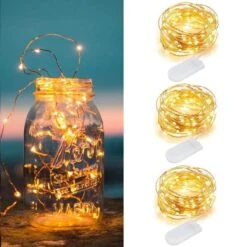 BOTC Lichtsnoer Binnen En Buiten - 3 Stuks - 2 Meter LED - Fairy Lights - Lampjes Slinger - Op Batterijen - Sfeerverlichting