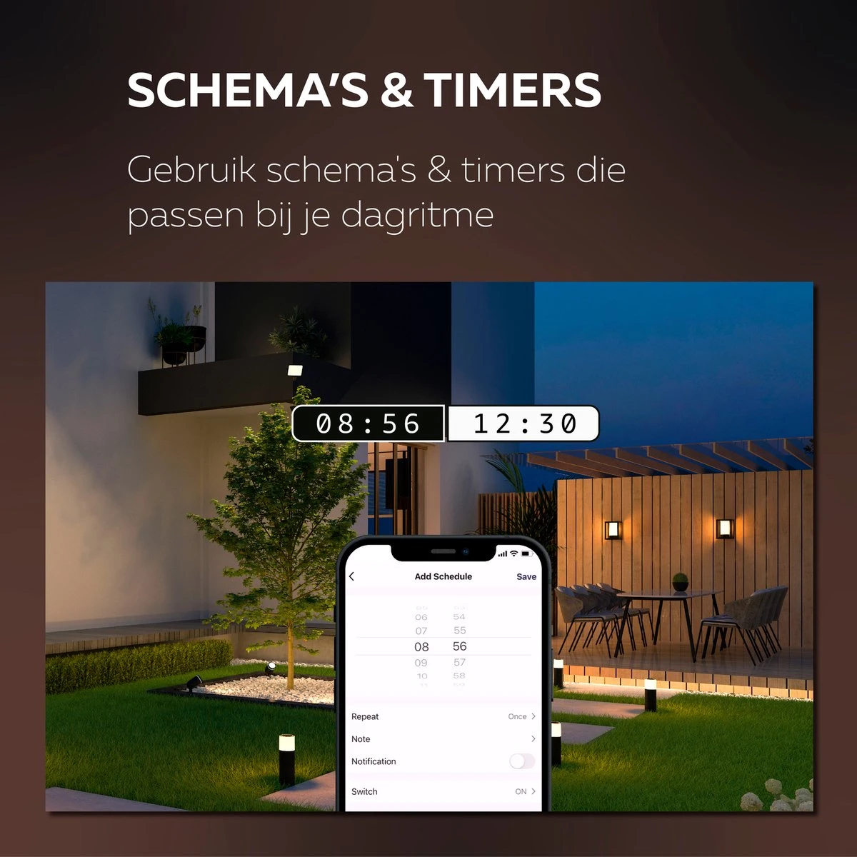 Calex Smart Outdoor LED Buitenlamp - Slimme Wandlamp - RGB En Warm Wit Licht - 4W - Zwart - Afbeelding 6