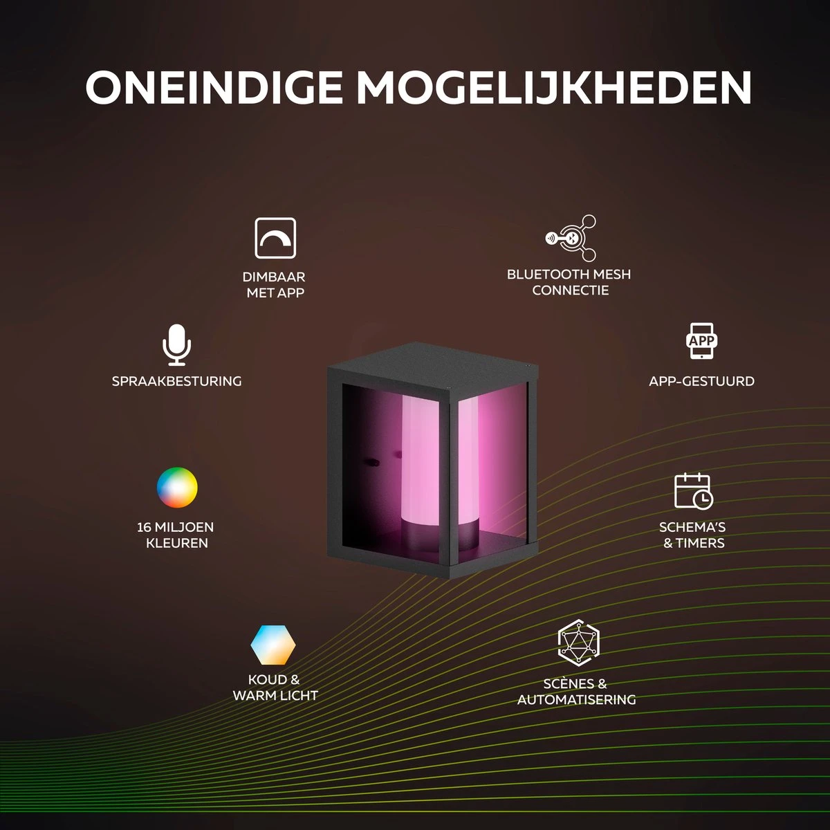 Calex Smart Outdoor LED Buitenlamp - Slimme Wandlamp - RGB En Warm Wit Licht - 4W - Zwart - Afbeelding 8