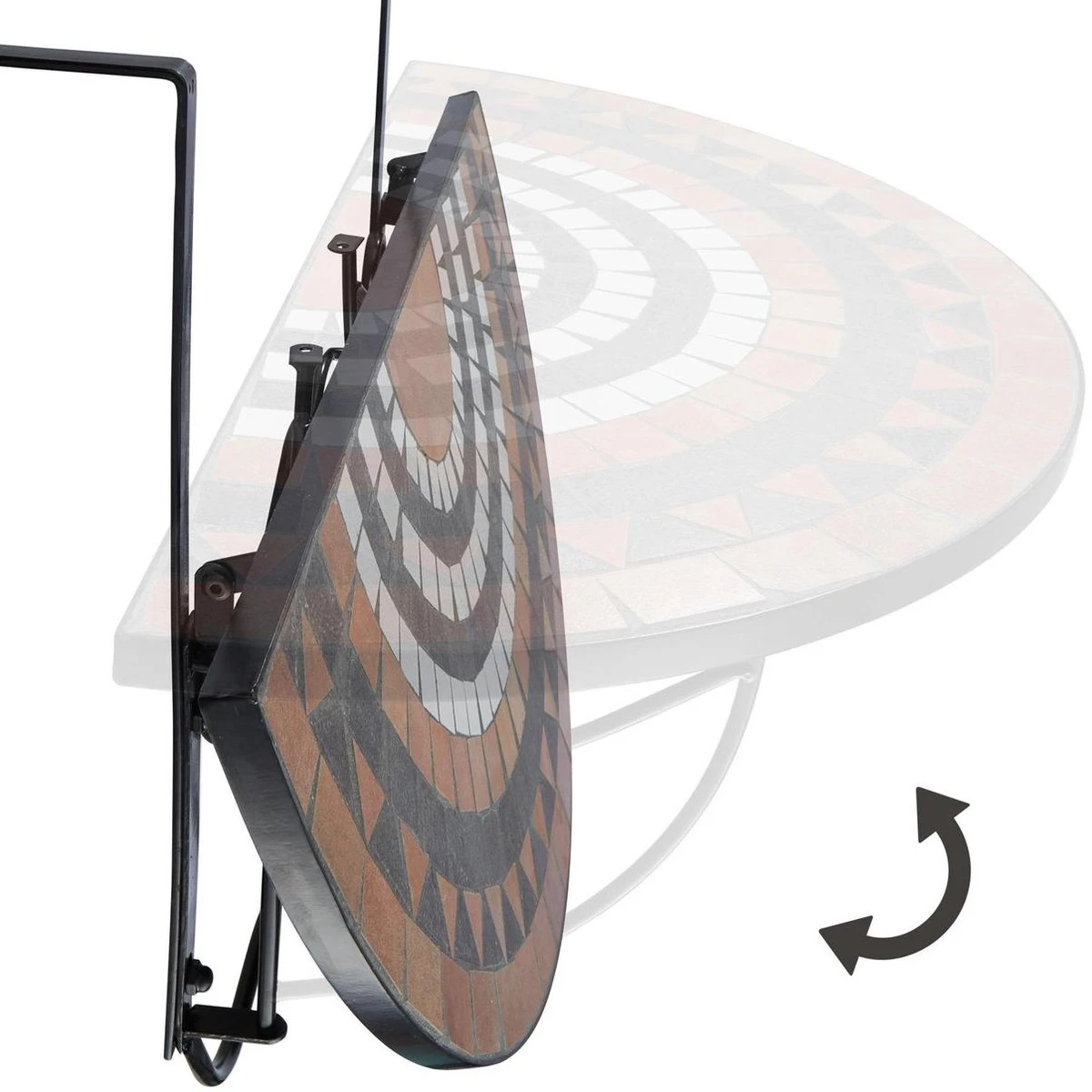 Tectake - Balkontafel Mozaïek Klapbaar - 402774 - Afbeelding 3