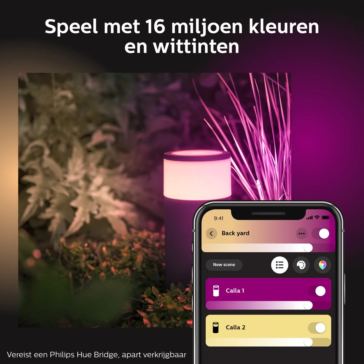 Philips Hue Calla Sokkellamp - Wit En Gekleurd Licht - Zwart - Laag - Laagspanning - Uitbreiding - Afbeelding 4