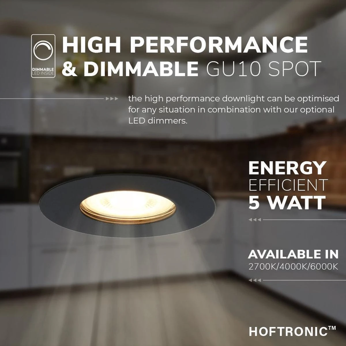 HOFTRONIC™ LED Inbouwspots 3 Spots - Zwart - Rond - IP65 - GU10 - Dimbaar - Spot Bari - 5 Watt 2700K Warm Wit - Afbeelding 9