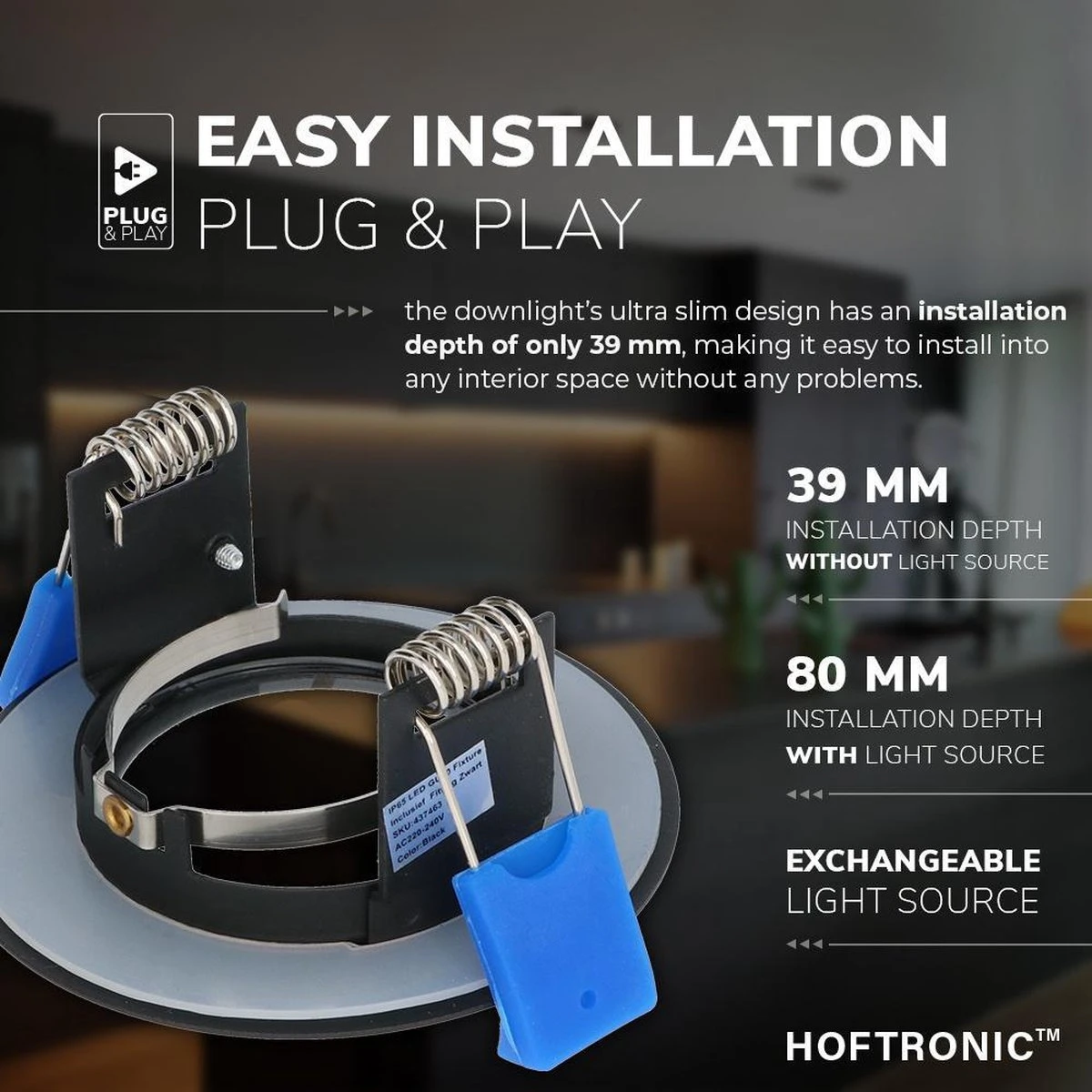 HOFTRONIC™ LED Inbouwspots 3 Spots - Zwart - Rond - IP65 - GU10 - Dimbaar - Spot Bari - 5 Watt 2700K Warm Wit - Afbeelding 17