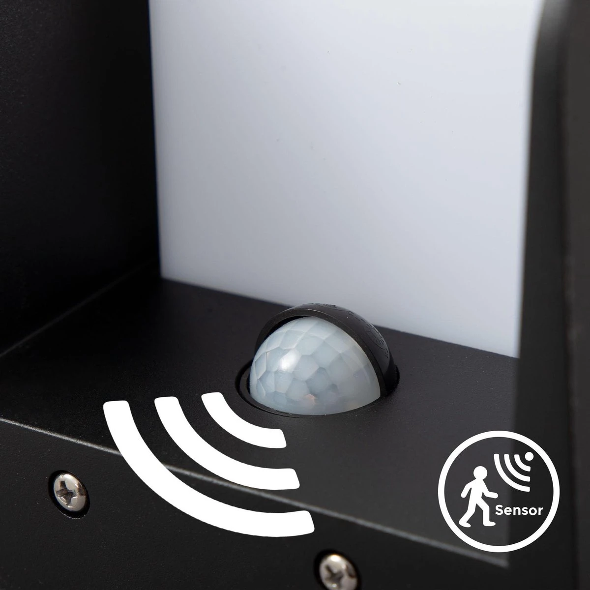 B.K.Licht - Buiten Wandlamp - Met Bewegingssensor - Middenbalk - Voor Buiten - Netstroom - Metalen - Rechthoekige - Zwarte Wandlampen - Met 1 Lichtpunt - IP44 - Buitenverlichting - Buitenlamp - E27 Fitting - 25.5x12x10 Cm - Excl. Lichtbron - Afbeelding 3