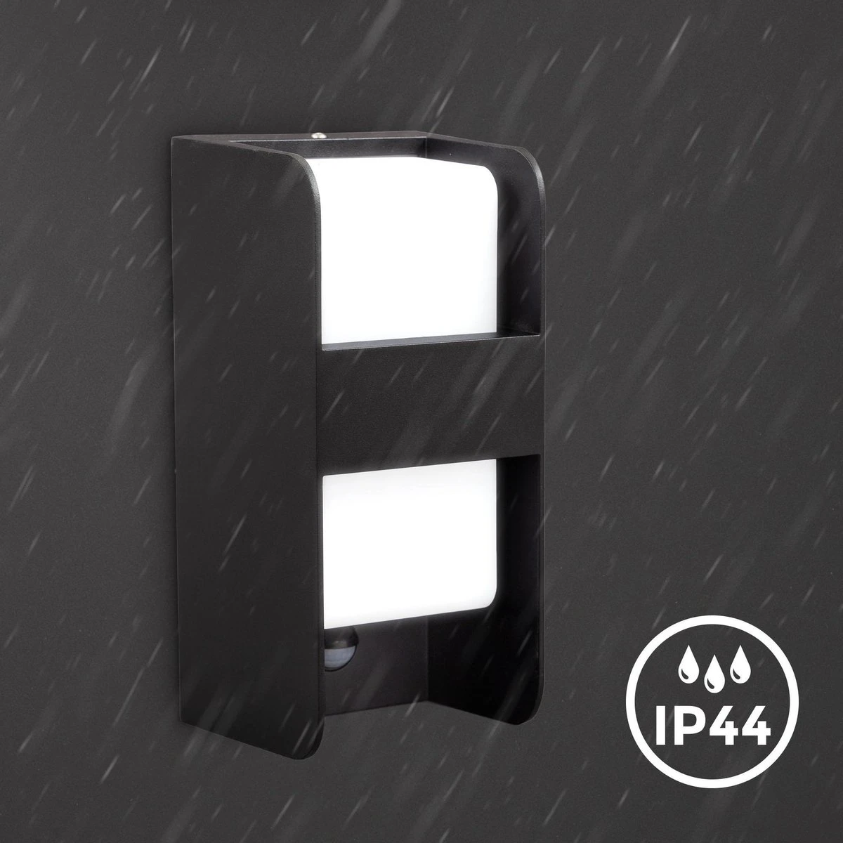 B.K.Licht - Buiten Wandlamp - Met Bewegingssensor - Middenbalk - Voor Buiten - Netstroom - Metalen - Rechthoekige - Zwarte Wandlampen - Met 1 Lichtpunt - IP44 - Buitenverlichting - Buitenlamp - E27 Fitting - 25.5x12x10 Cm - Excl. Lichtbron - Afbeelding 7