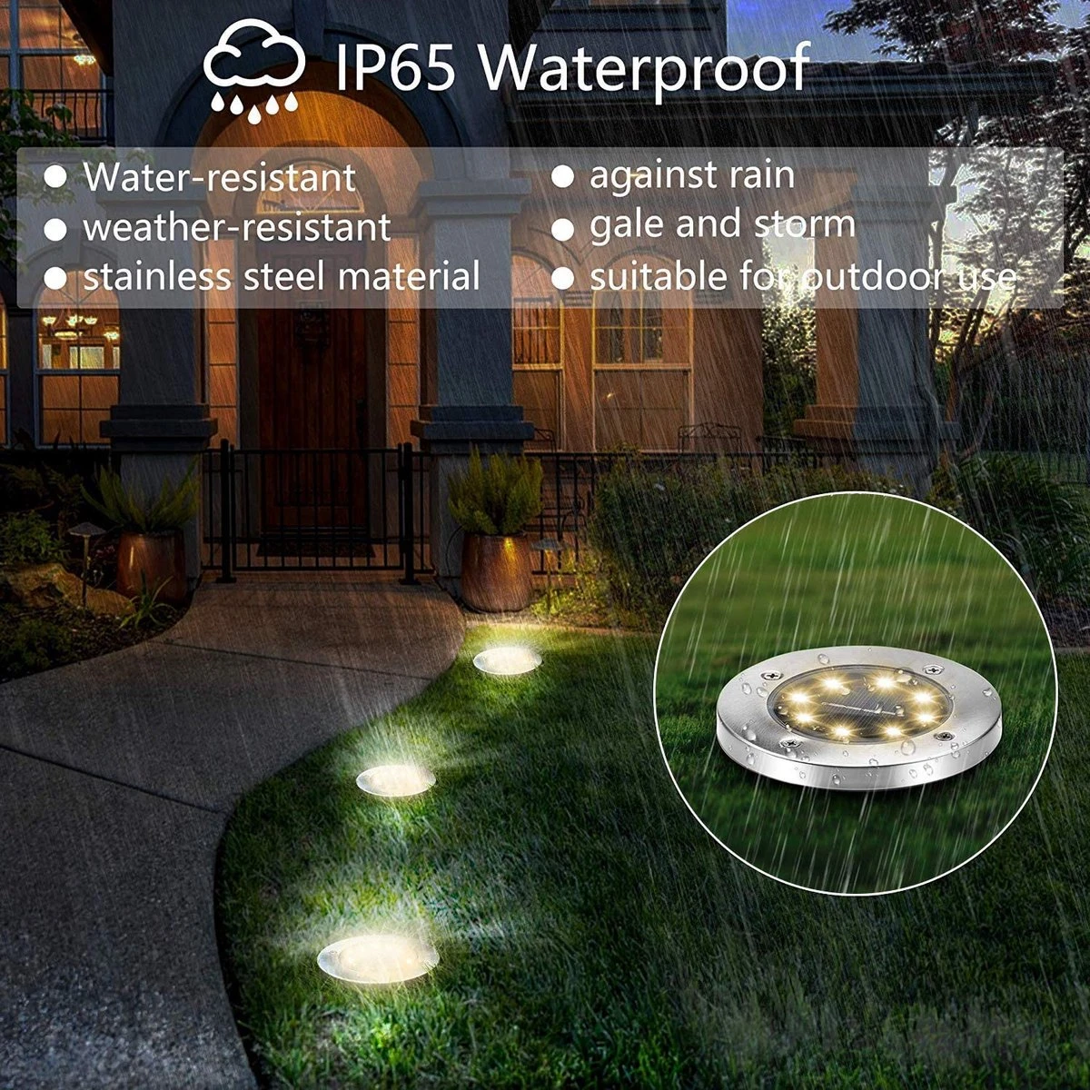 BOTC 4 X LED Solar Grondspot - Solar Tuinverlichting - Buitenlamp - Zonne-energie - Afbeelding 5