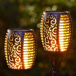 TIGIOO Solar Tuinverlichting - XL Tuinlamp Lantaarn Buitenverlichting Op Zonne Energie - Tuinlamp 2 PACK