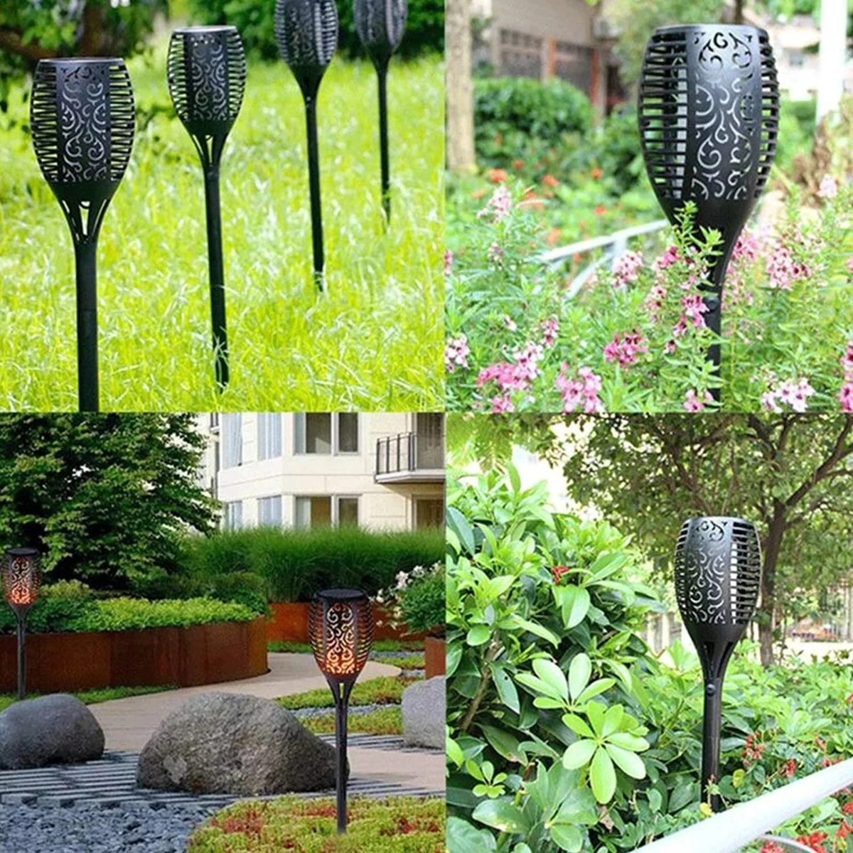 6 Stuks - Tuinverlichting Op Zonne-energie - Fakkel - Buitenverlichting - LED - Vlam Effect - Tuinverlichting - Afbeelding 3