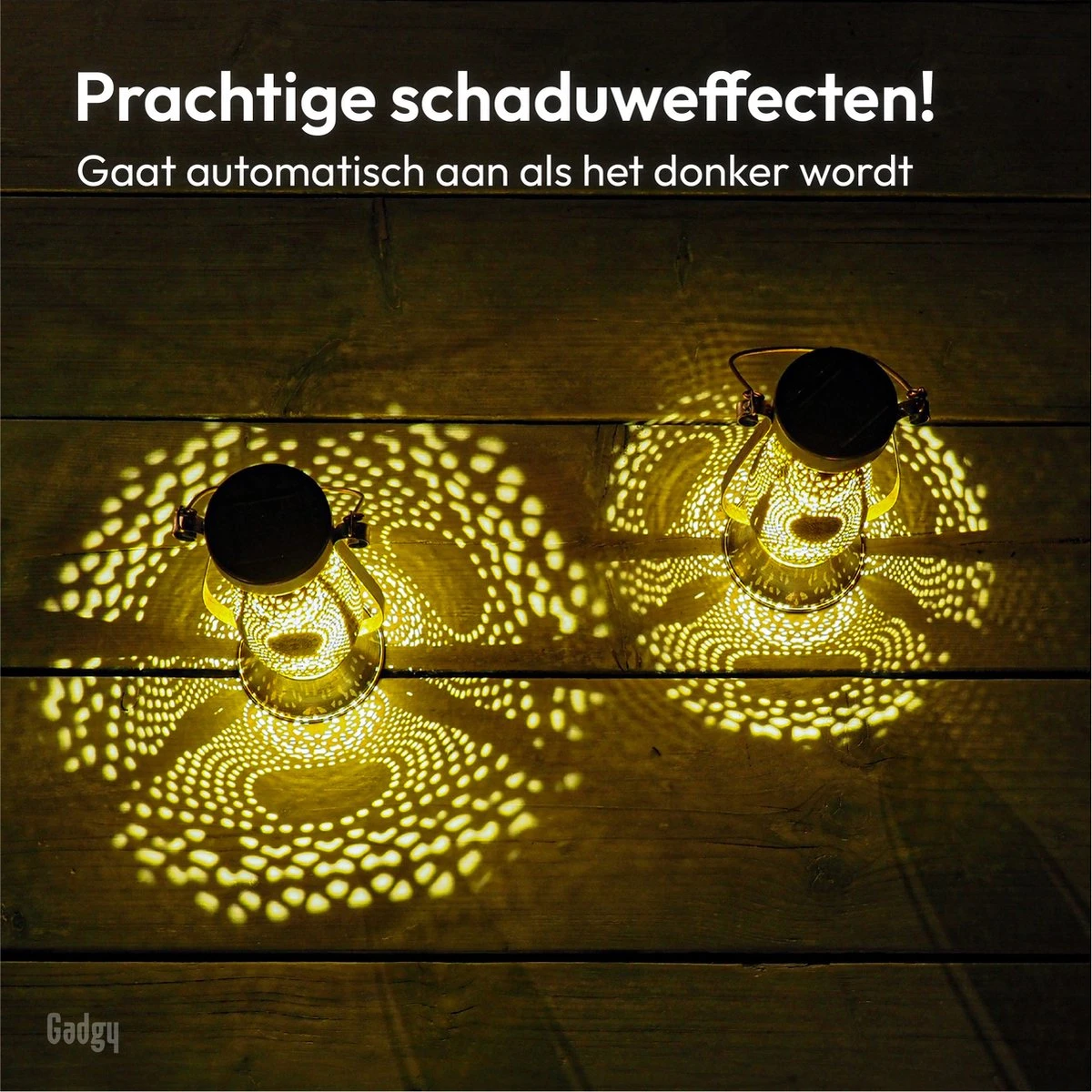 Gadgy Solar Tafellamp Petroleum - Olielamp Tuinlantaarn Set Van 2 - Solar Tuinverlichting Op Zonneenergie - Led Buitenverlichting Met Dag/nacht Sensor - Hanglamp - 21 X Ø11.5 Cm - Metaal - Afbeelding 4