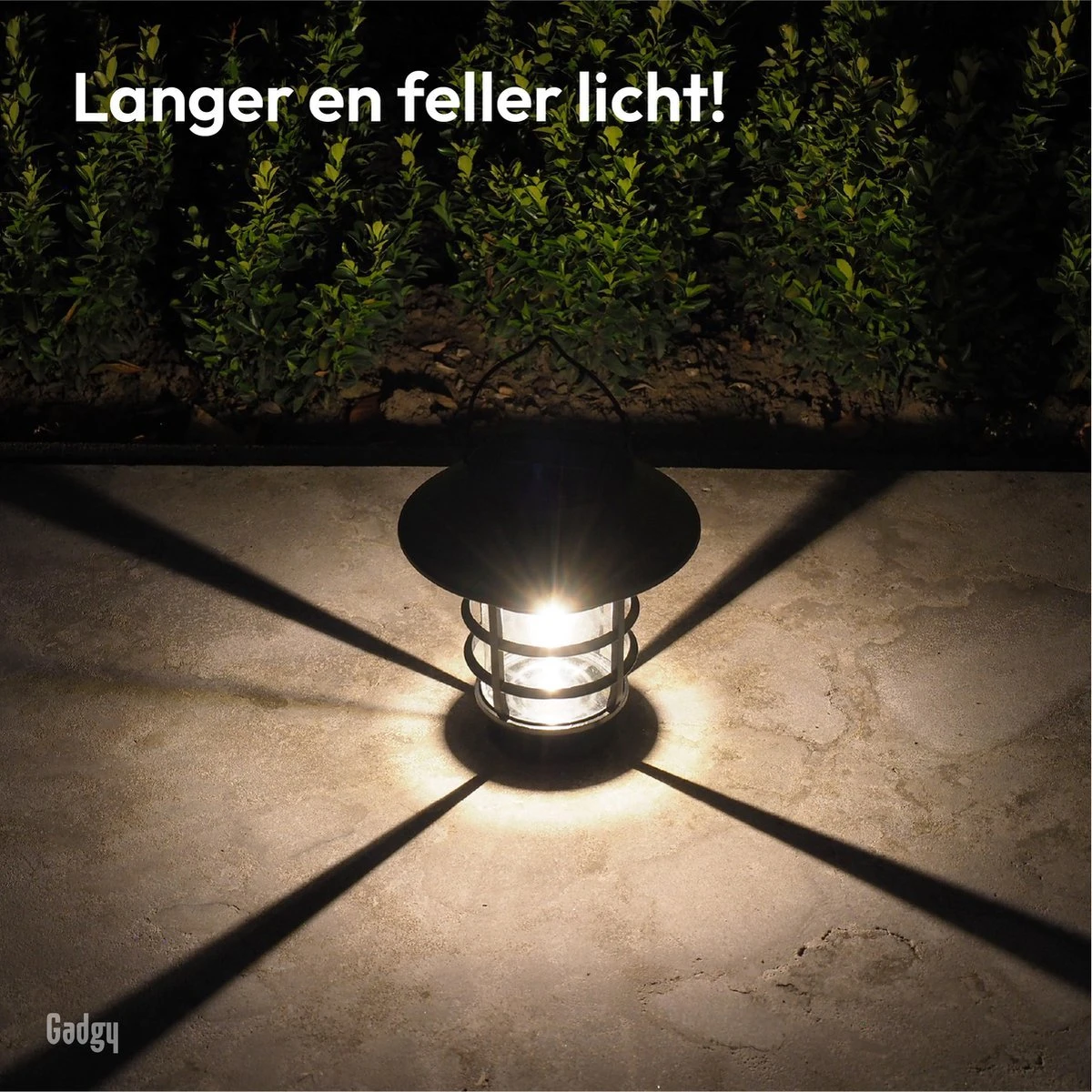 Gadgy Solar Tafellamp En Wandlamp Bijenkorf - Lantaarn Met Wandhaak - Tuinverlichting Op Zonneenergie Buiten - Led Buitenverlichting Met Sensor - Zwart Metaal - Afbeelding 6