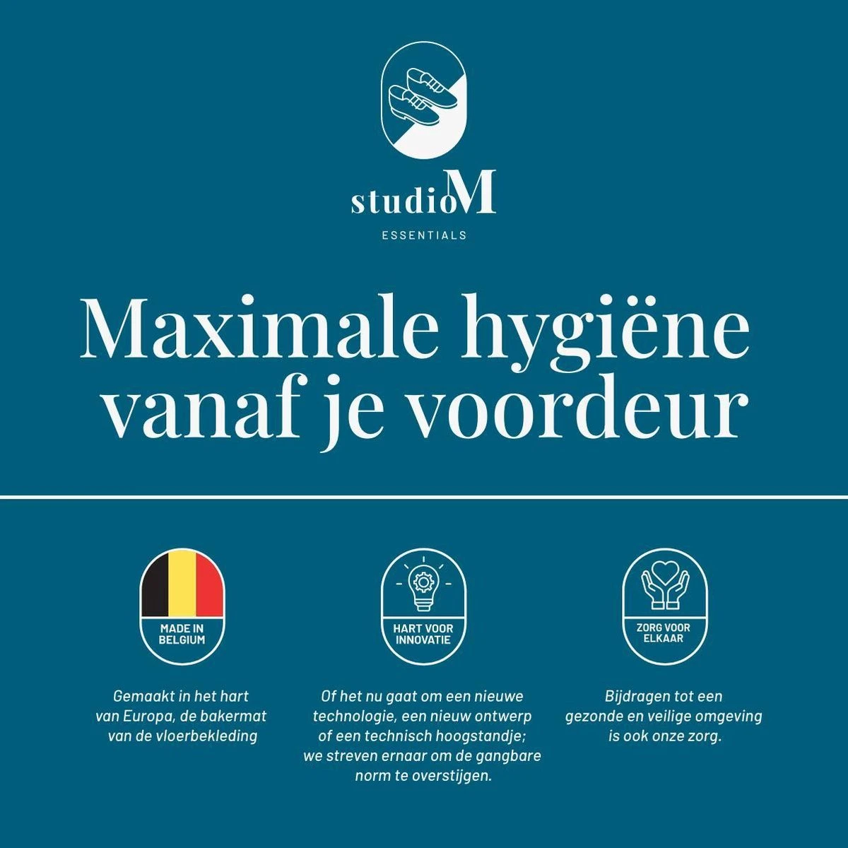 Virusreducerende Deurmat Studio M - HYGIENE PRO - Droogloopmat Binnen - 60X80 Cm - Zwart - Verschillende Afmetingen - Afbeelding 4