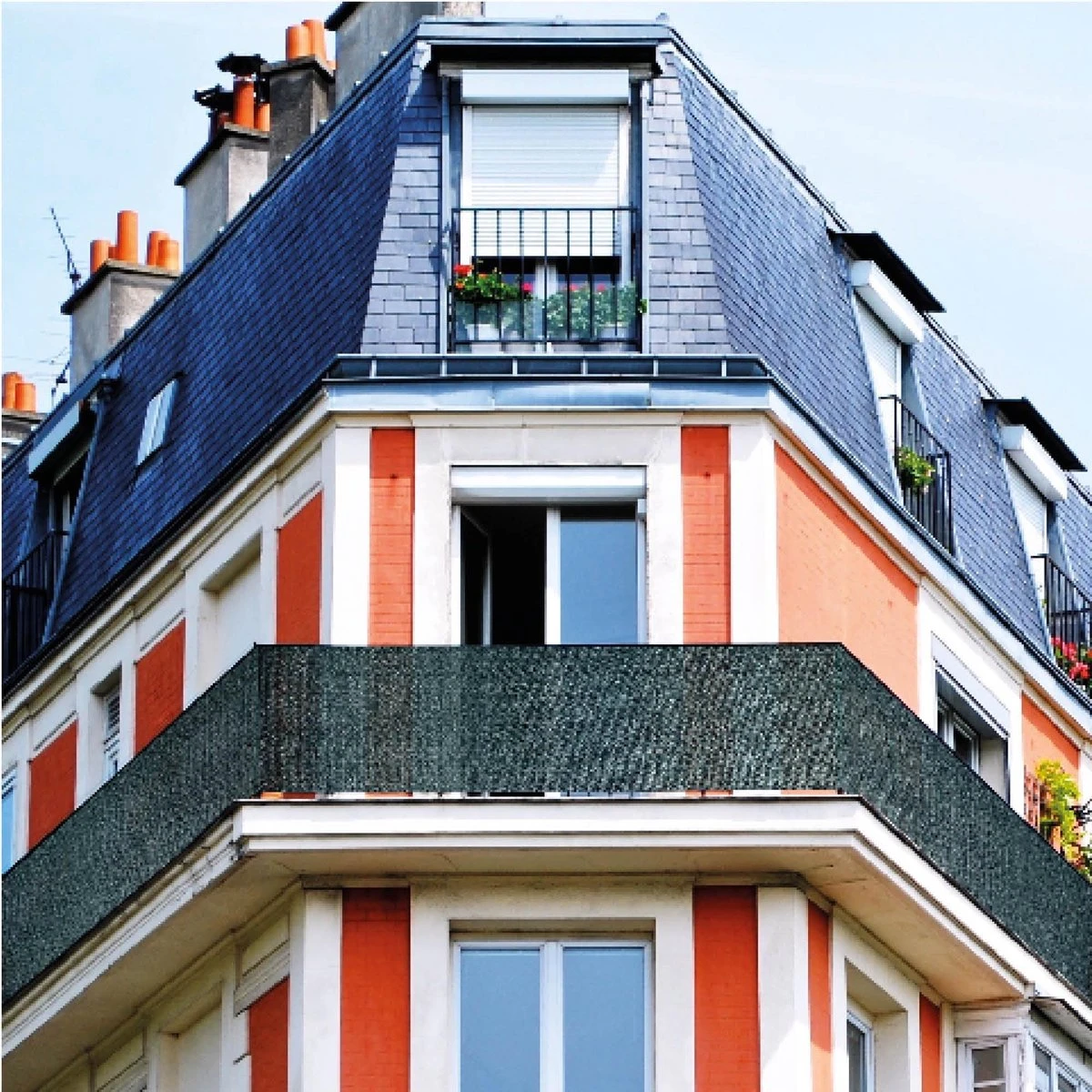 Sol Royal Zichtbreeknet Groen SG 80 Balkonscherm Zichtdoek 1000x100cm - Omheining 165 G/m² - Balkondoek Tuinnet Zonwerend HDPE - Inclusief Kabelbinders - Afbeelding 6