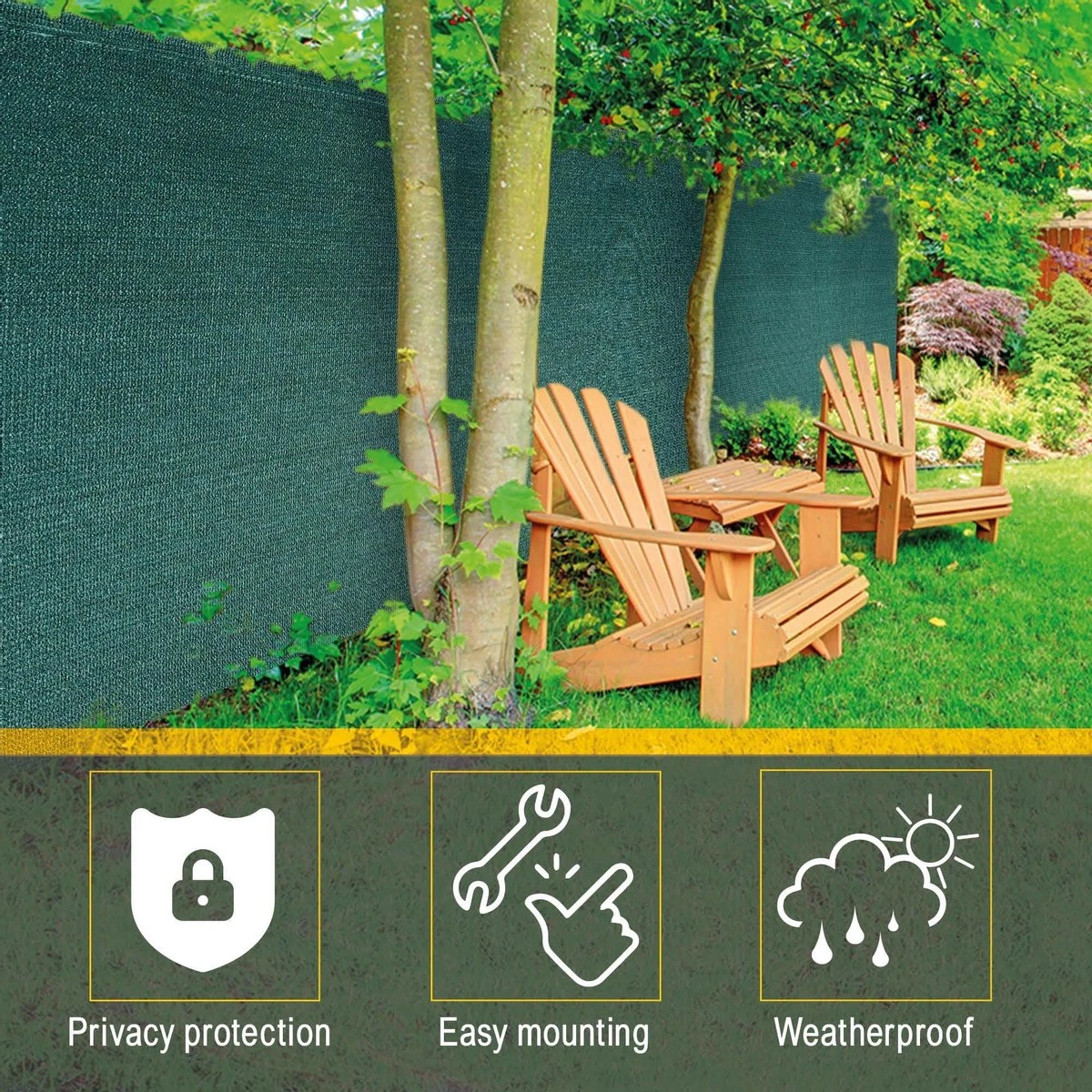 Sol Royal Zichtbreeknet Groen SG 80 Balkonscherm Zichtdoek 1000x100cm - Omheining 165 G/m² - Balkondoek Tuinnet Zonwerend HDPE - Inclusief Kabelbinders - Afbeelding 7