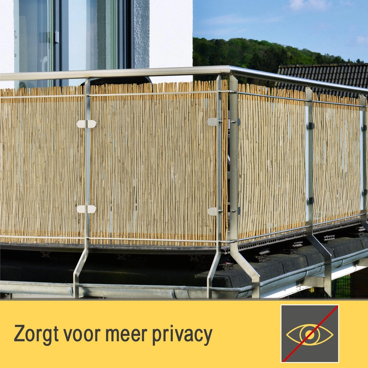 Sol Royal Premium Balkonscherm Riet - Privacyscherm Voor Balkon Solvision S36 - Balkondoek Riet 300x100cm - Afbeelding 5