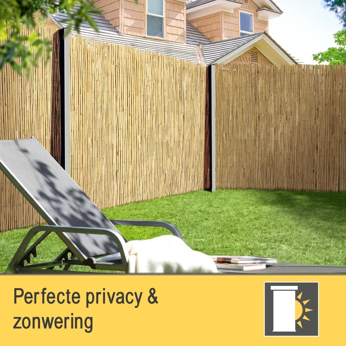 Sol Royal Premium Balkonscherm Riet - Privacyscherm Voor Balkon Solvision S36 - Balkondoek Riet 300x100cm - Afbeelding 6