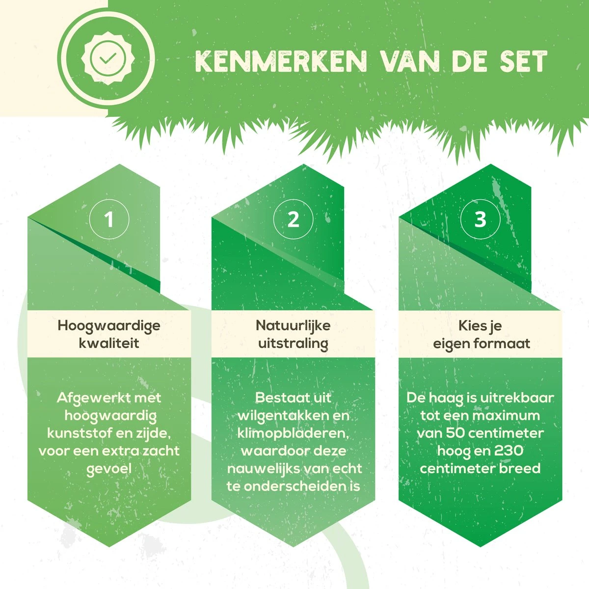 Hedera Kunsthaag - Uitschuifbaar Tot 2.30m - Voor Binnen En Buiten - Tuinscherm - Kerstcadeau - Kamer Decoratie Voor Huis En Tuin - Afbeelding 2