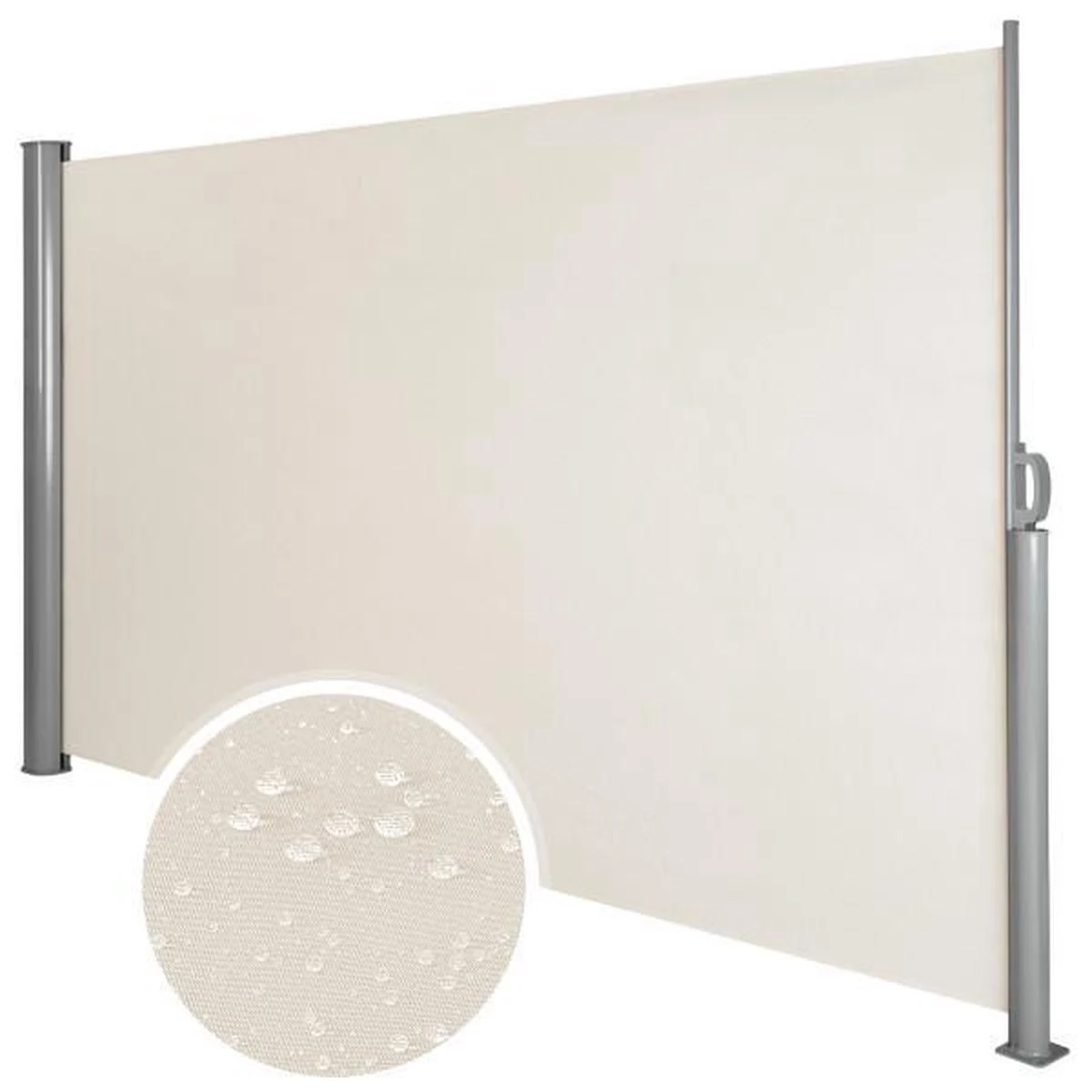 Tectake - Uitschuifbaar Aluminium Windscherm Tuinscherm 180 X 300 Cm Beige 401529 - Afbeelding 5