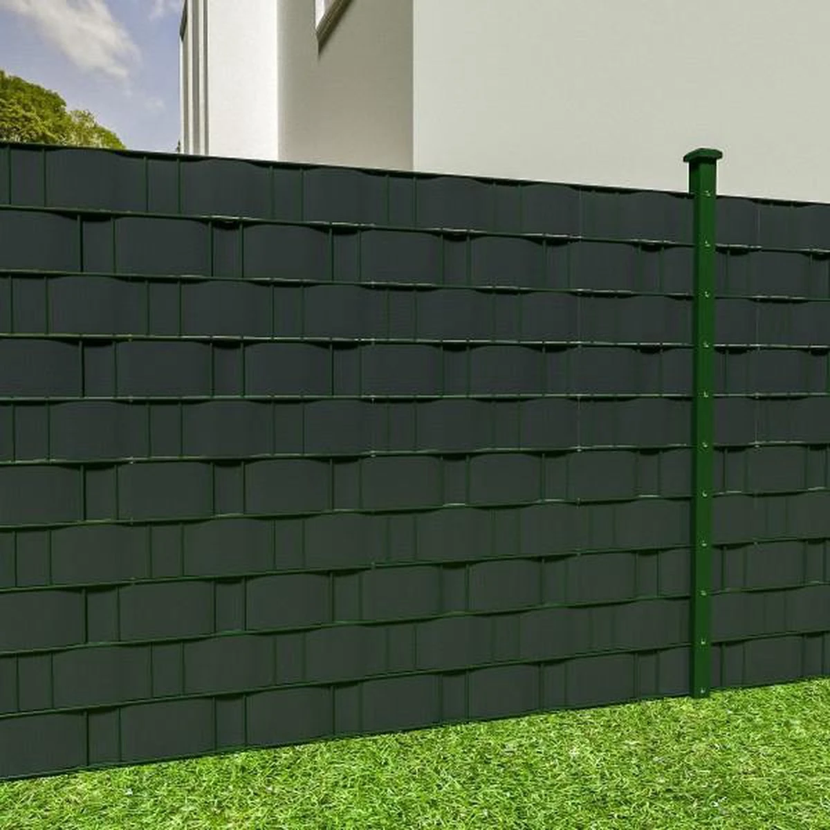 Tectake Privacyfolie Voor Hek/tuinscherm - 35 Meter - 19 Cm Hoog - Antraciet - 401863 - Afbeelding 3