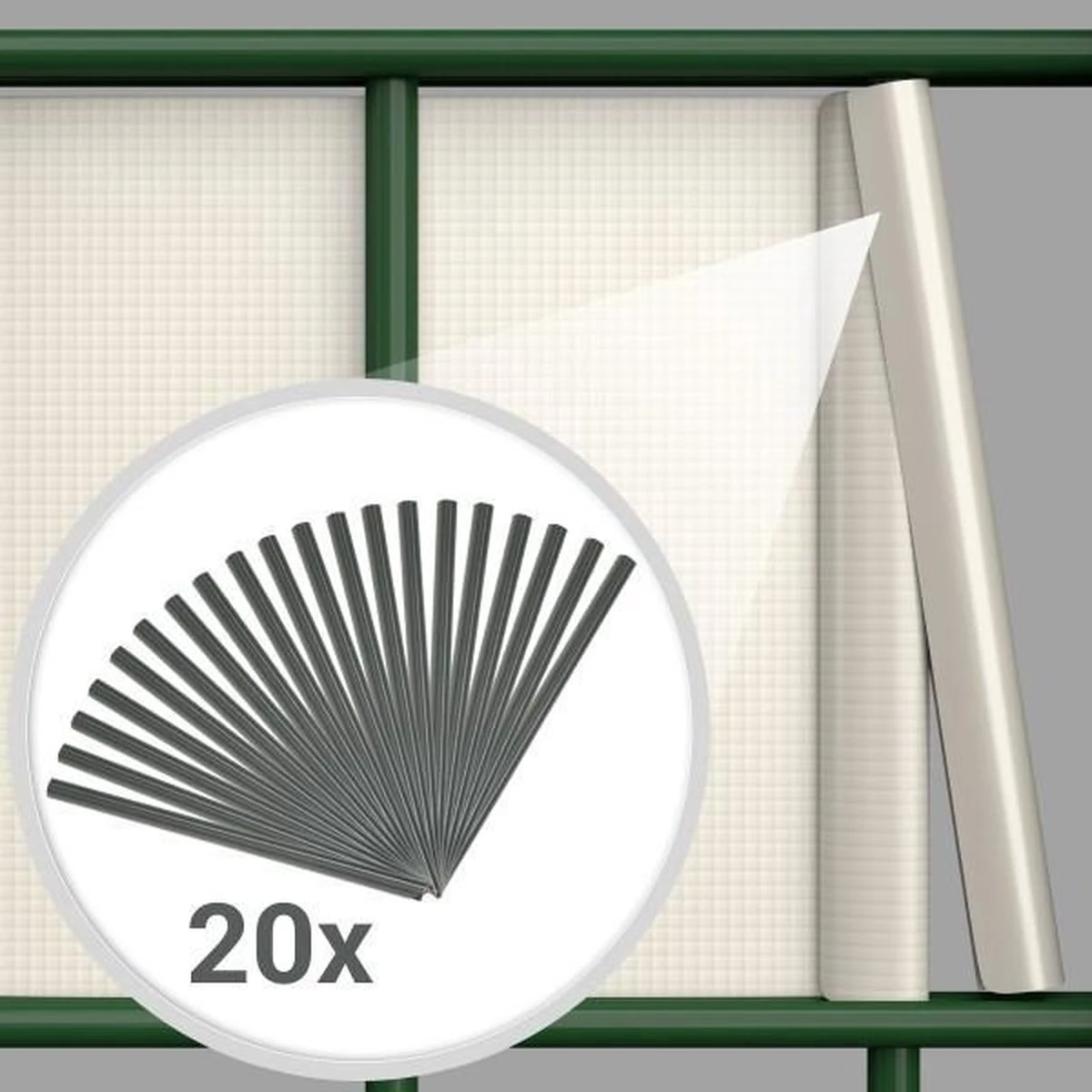 Tectake Privacyfolie Voor Hek/tuinscherm - 35 Meter - 19 Cm Hoog - Antraciet - 401863 - Afbeelding 6