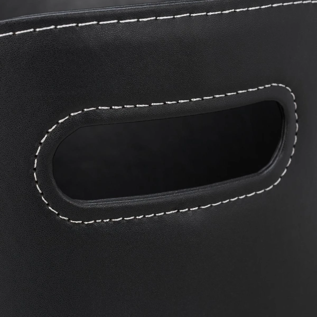 Relaxdays Houtmand Kunstleer - Haardhout Mand Zwart - Opbergmand - Haardmand - L - Afbeelding 7