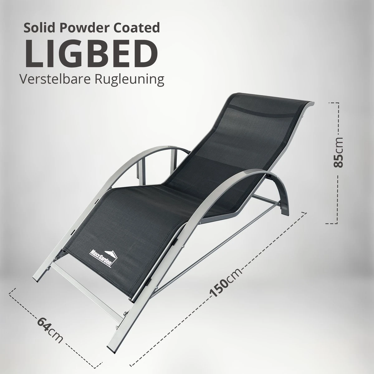 MaxxGarden Ligbed Set - 2 Stuks Zwart - Met Tafel - Sun Loungers - Loungebed - Afbeelding 8