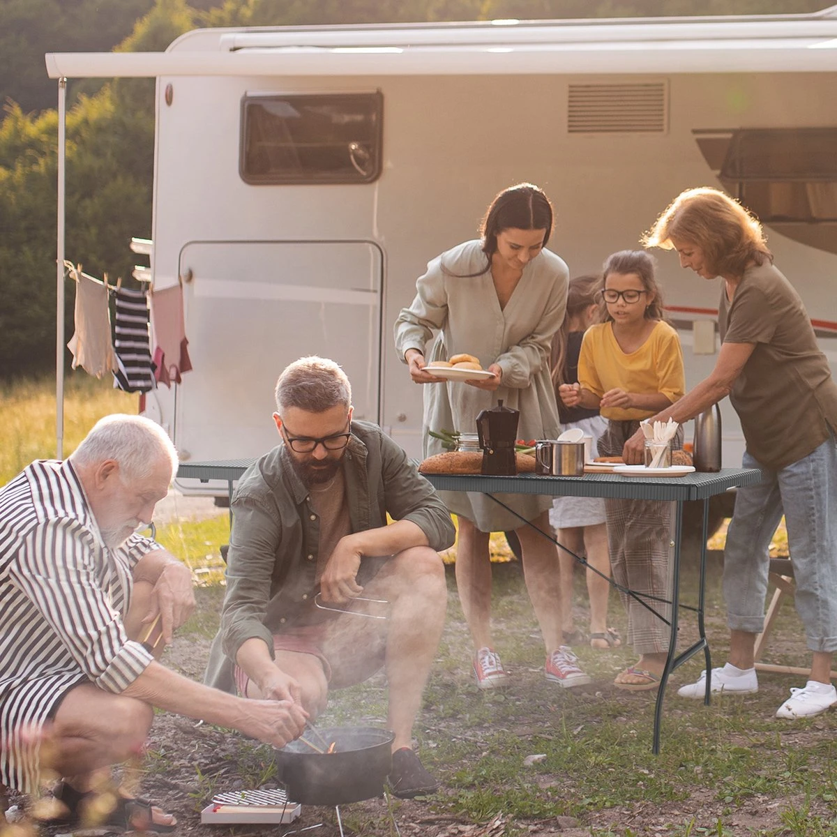 LifeGoods Klaptafel - Inklapbaar - 180 Cm - 6 Tot 8 Personen - Zwart - Afbeelding 9