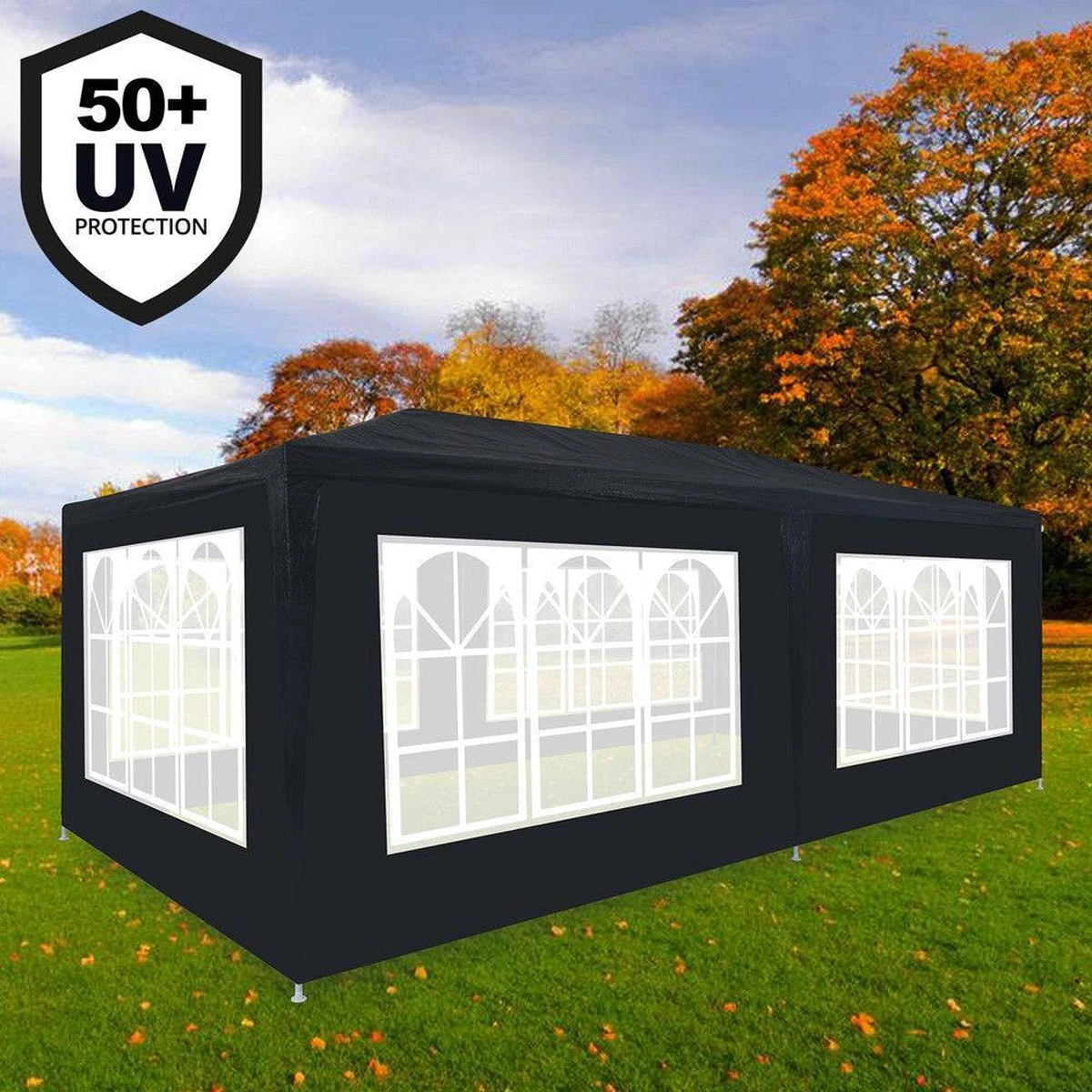 Partytent, Feesttent, Paviljoen Rimini 3x6 Meter Antraciet Met Boogramen En Zijwanden... - Afbeelding 2