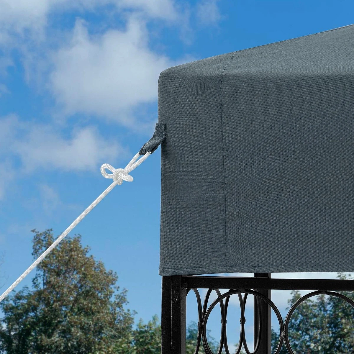 Casaria Paviljoen Lorca 3x3m - UV-bescherming 50+ Metaal - Antraciet - Afbeelding 10