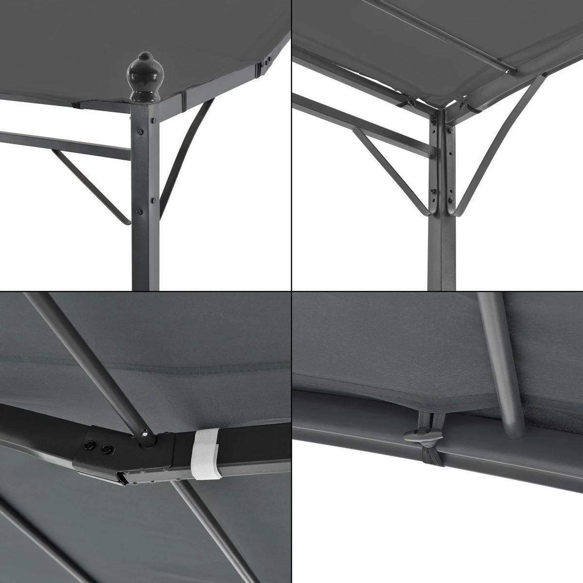 Pergola Tuinpaviljoen 300x250x243 Cm Antraciet Donkergrijs - Afbeelding 7