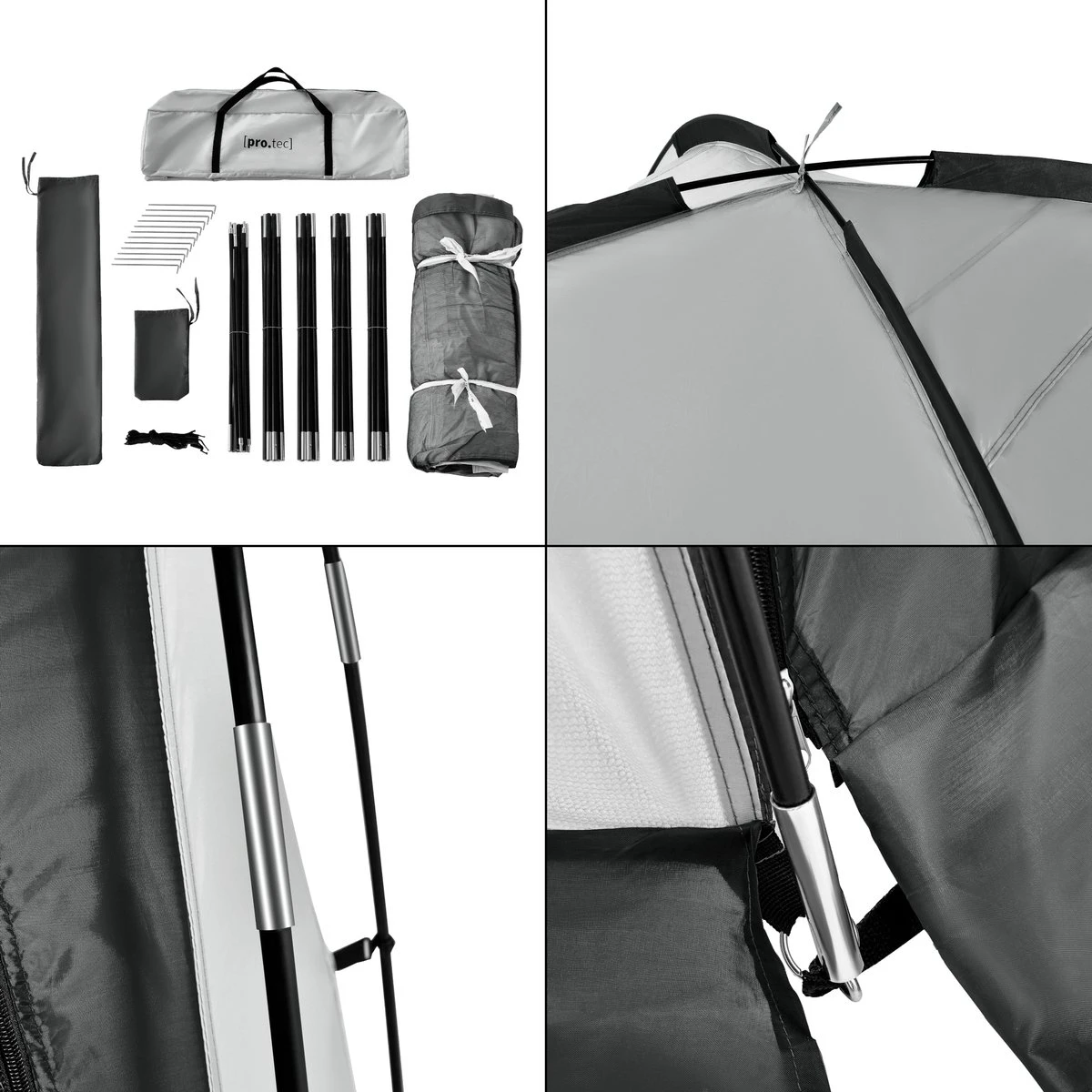 Pro-Tec Paviljoen Grästorp Met LED-verlichting 345x345x247 Cm Donkergrijs - Afbeelding 2