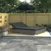 Prolenta Premium - Loungebed Met Parasol Poly Rattan Grijs