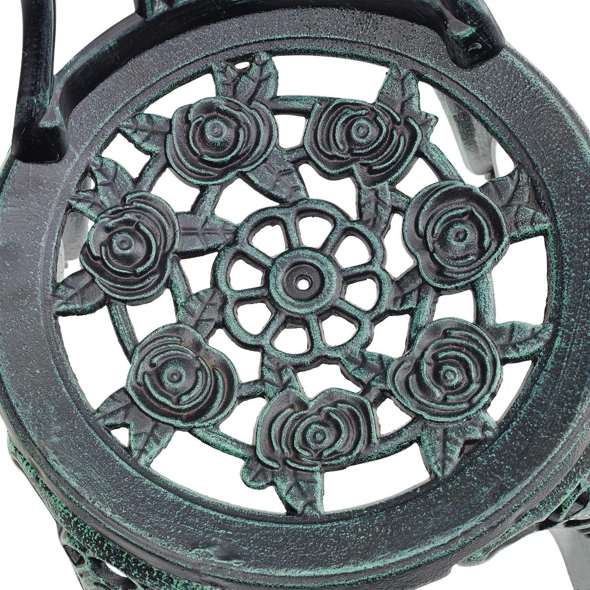 Bistroset Balkonset Gietijzer Tuintafel En 2 Tuinstoelen Groen - Afbeelding 5