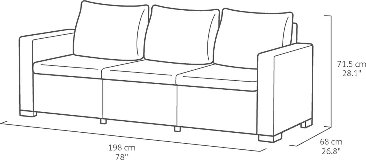 Allibert California Chaise Longue Loungeset - 3 A 4 Personen - Grafiet - Afbeelding 5