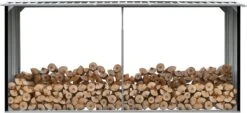 VidaXL Haardhoutschuur 330x92x153 Cm Gegalvaniseerd Staal Antraciet