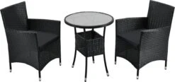 Polyrotan Balkonset - Bayamo - 3-delig - Zwart