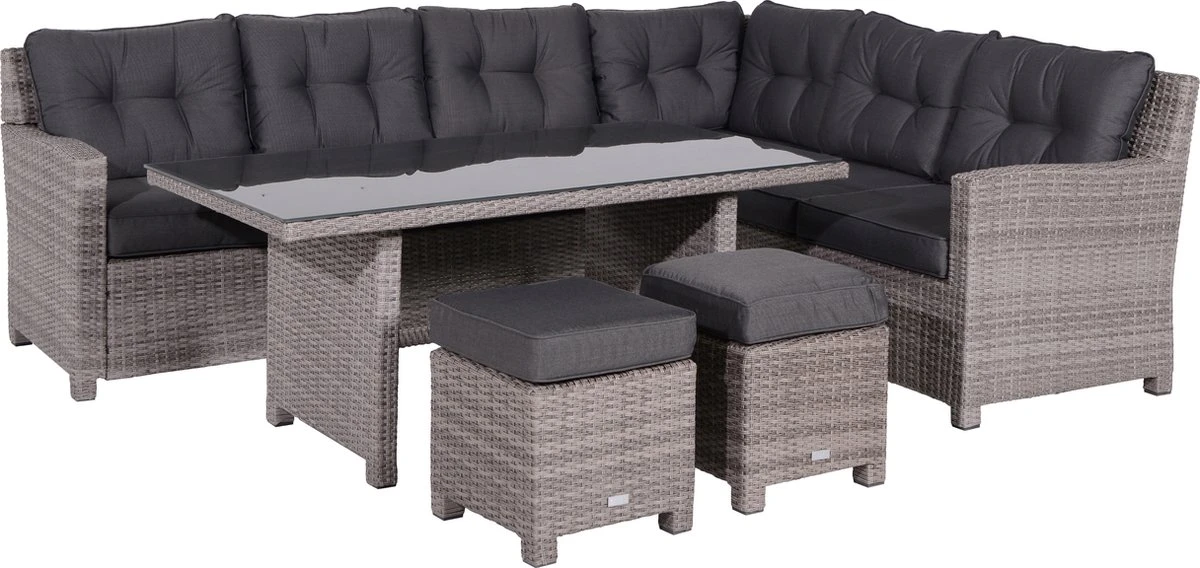 Garden Impressions Blue Bird Dining Loungeset 5-delig - Rechts - Bruin/antraciet