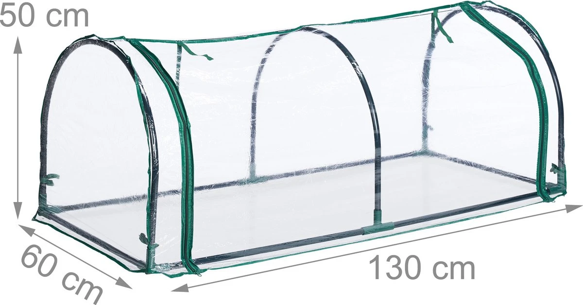 Relaxdays Kweekkas Tunnel Met Raam - Kleine Tuinkas - Ronde Broeikas - Kunststof Hobbykas - Afbeelding 6