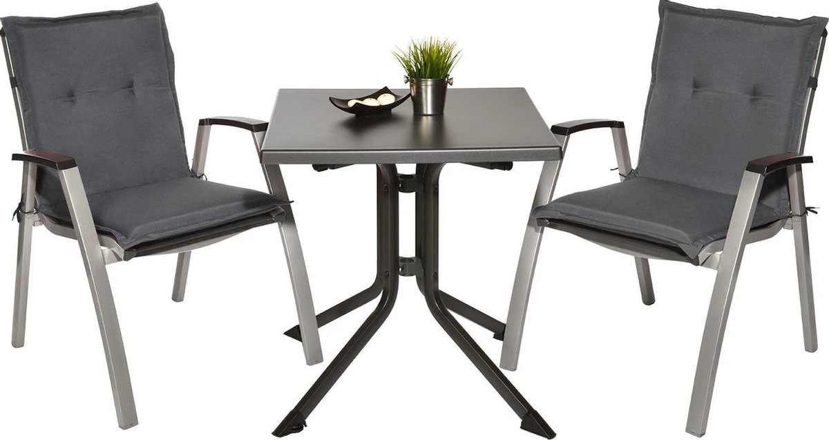 Beautissu Set Van 6x Tuinkussens Lage Rug Loft NL 100 X 50 X 6 Cm - Kussen Antraciet - Zitkussen Sierkussen Tuinstoel - Afbeelding 7