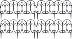 Merkloos Tuinhekjes - 4x Stuks - Kunststof - 60 X 30 Cm - Zwart