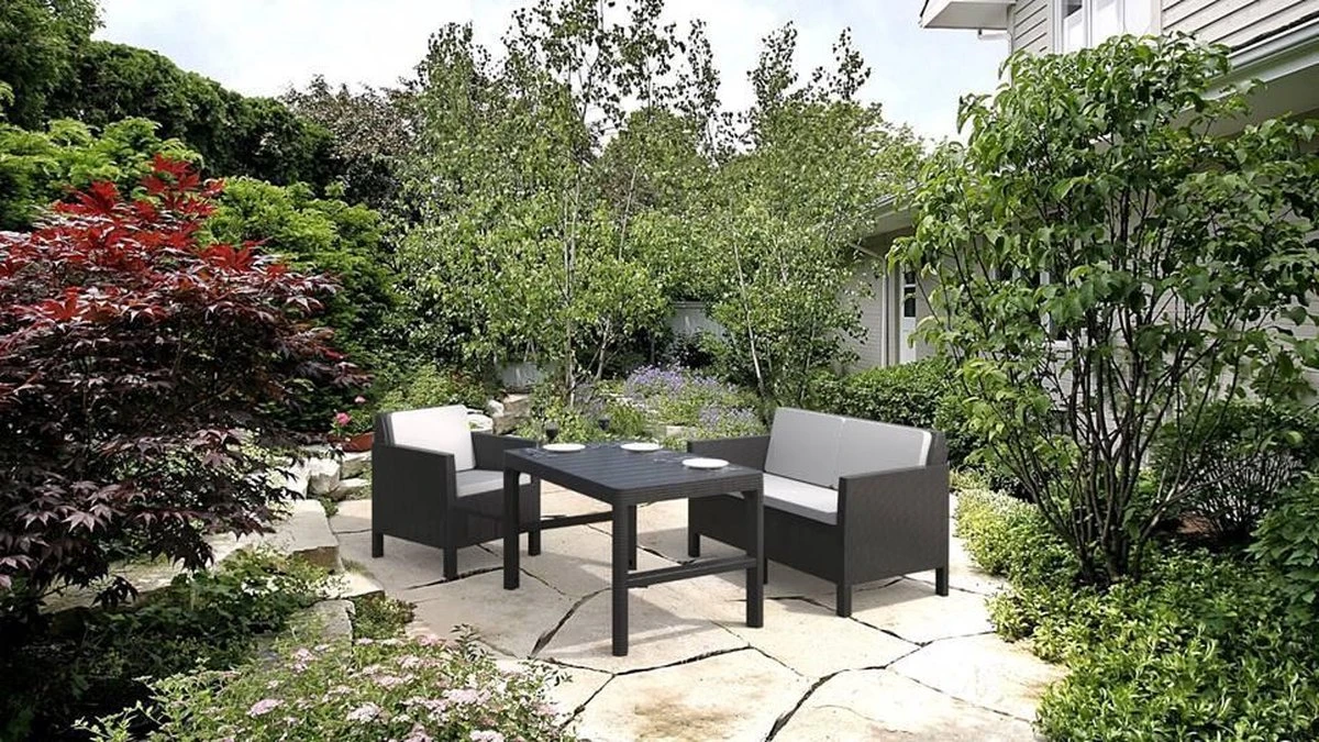 Allibert Lyon Tuintafel - 116x71,5x66/40 Cm - Grafiet - Afbeelding 6