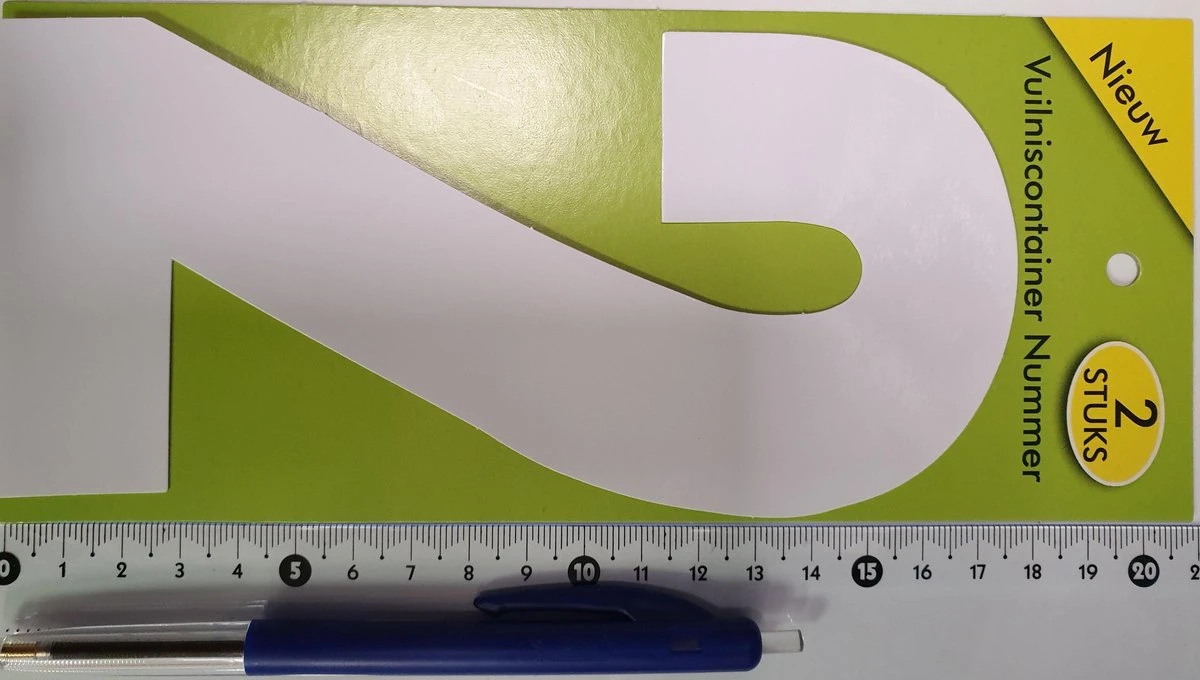 Cijfer 2 - Vuilniscontainer Nummer - 2 - Verpakt Per 2 Stuks - Cijfer Sticker - Nummer Sticker - 17,5 Cm Hoog - Afbeelding 2