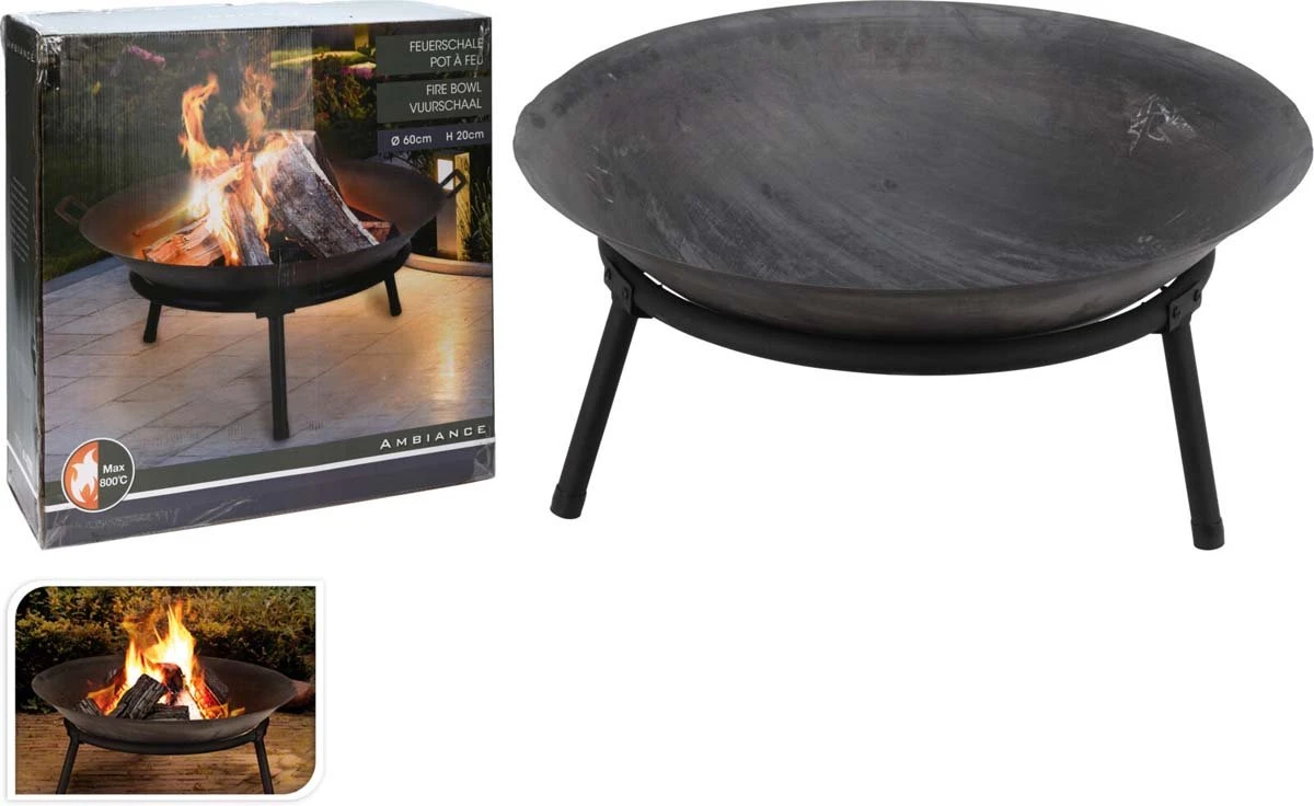 Vuurschaal Gietijzer Ø 50 Cm Op Standaard - Zwart - Afbeelding 4