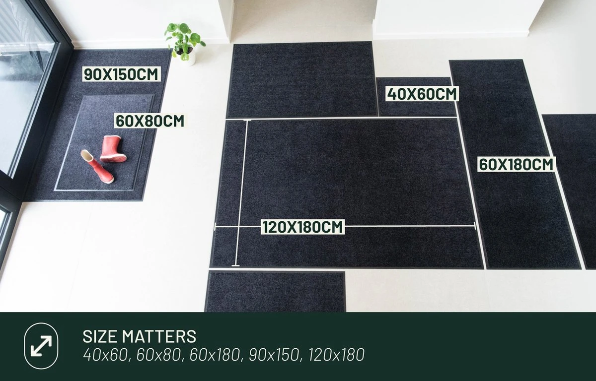 Deurmat Binnen Studio M - CLASSIC PRO - Droogloopmat Binnen 120x180 Cm - ZWART - Schoonloopmat - Antislip Deurmat - Inloopmat - Deurmat Voor Binnen Of Buiten - Verschillende Afmetingen En Kleuren - Afbeelding 8