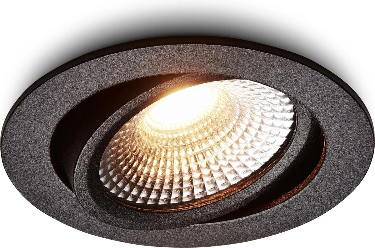 Ledisons LED Inbouwspots Zwart Met Driver - Dimbaar Kantelbaar IP54 3W 2700K Warm Wit Licht 240V 60 Stralingshoek >90 CRI Traploos Dimmen - Vivaro Zwart - Slechts 23MM Inbouwdiepte! 5 Jaar Garantie Energieverbruik: A++ - Afbeelding 10