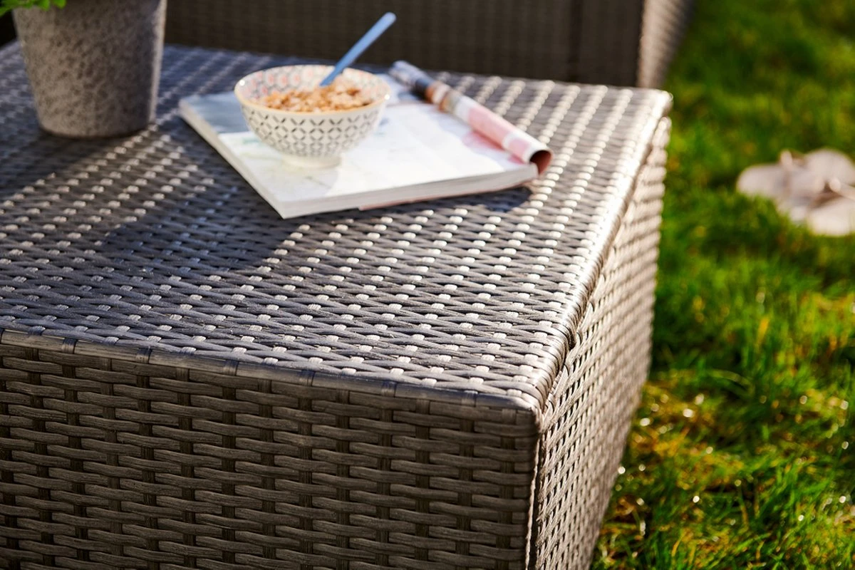 Central Park Hoekbank Loungeset Alea Grijs Staal/riet 3-delig - Afbeelding 6