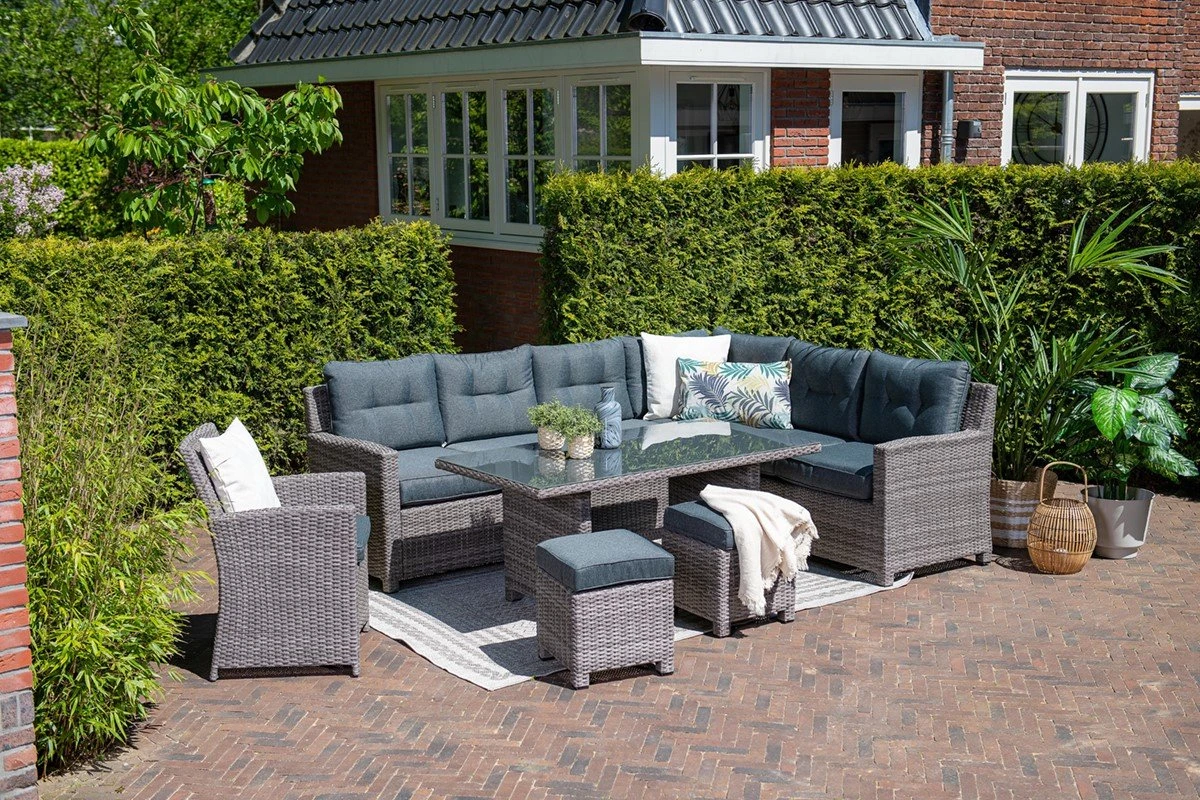 Garden Impressions Blue Bird Dining Loungeset 5-delig - Rechts - Bruin/antraciet - Afbeelding 7