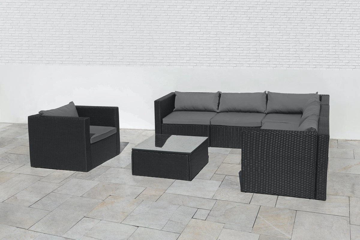 Intimo Garden Levanzo Loungeset – Zwart - 5 Tot 6 Persoons - Afbeelding 9